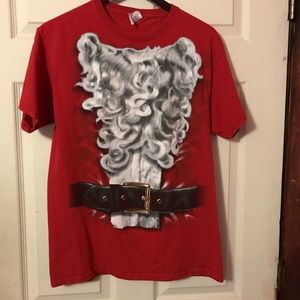 Santa Claus Beard Red T-Shirt Mens Medium M